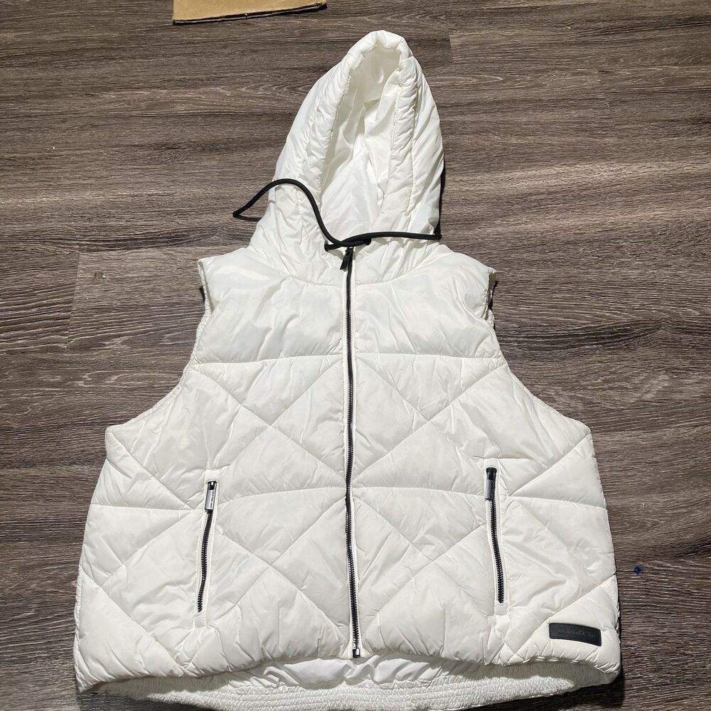 Calvin Klein Puffer Vest with Removable Hood Size Womens Large